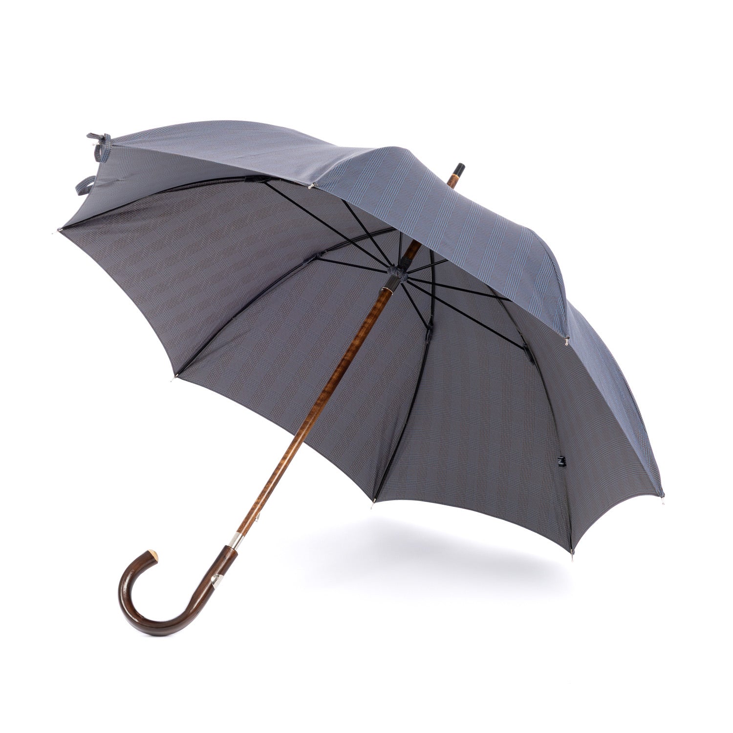 Francesco Maglia x MJ: Stick Umbrella "Lord" with Solid Wood Frame and Handle made of Chestnut Wood - purely handmade